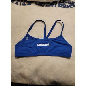 Original Watermen Women's Blue Lifeguard Bikini Top Size M UPF 50+